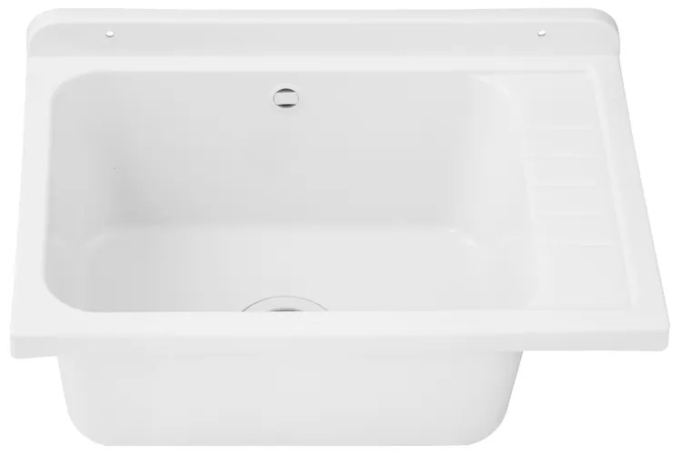 Gamma Selva, univerzálna plastová výlevka 58x38x26,7 cm + sifón, 1-komorová, biela, GMA-KGS58-WH