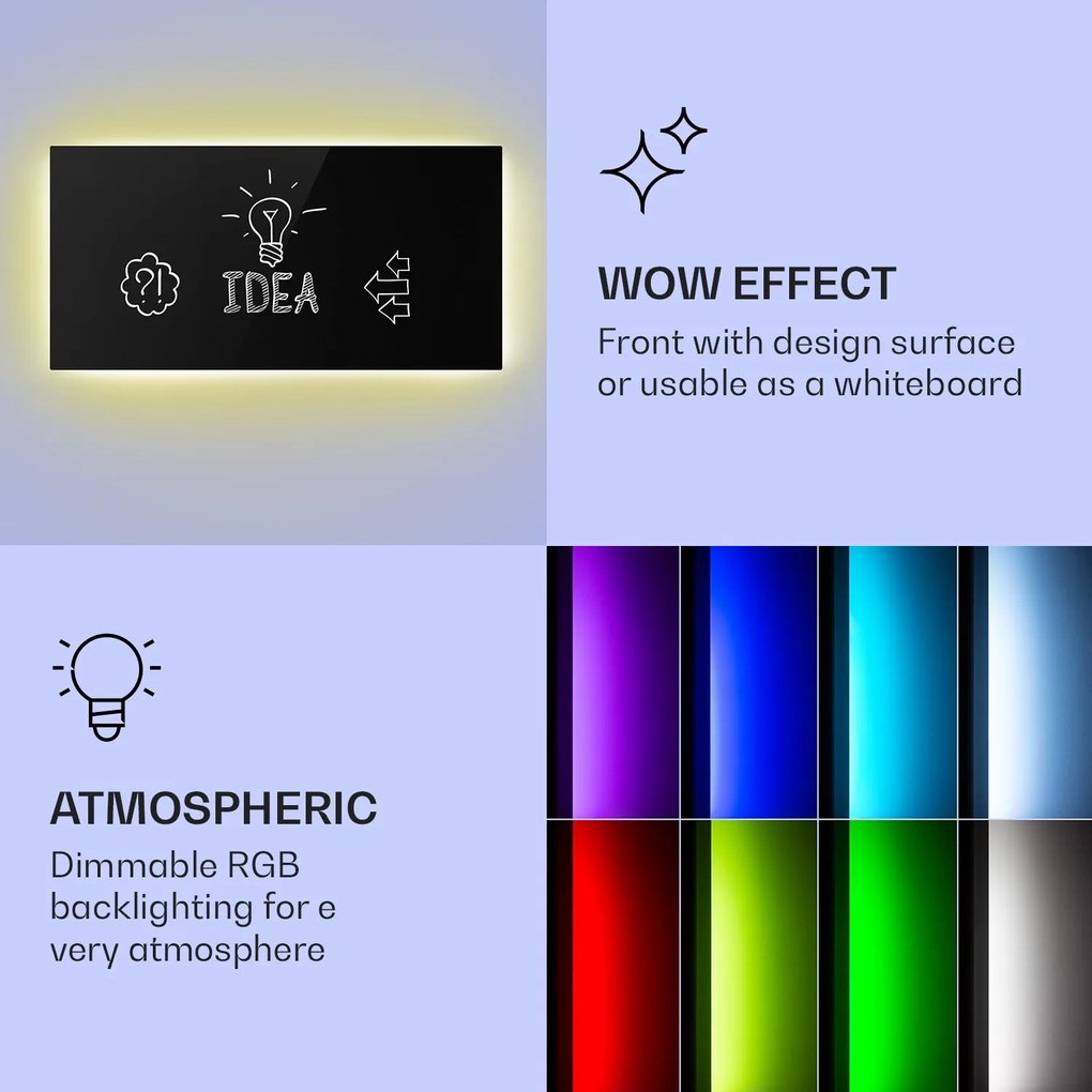 Klarstein Mojave 1000 smart, infračervený ohrievač 2 v 1, konvektor, 120 x 60 cm, 1000 W, RGB osvetlenie