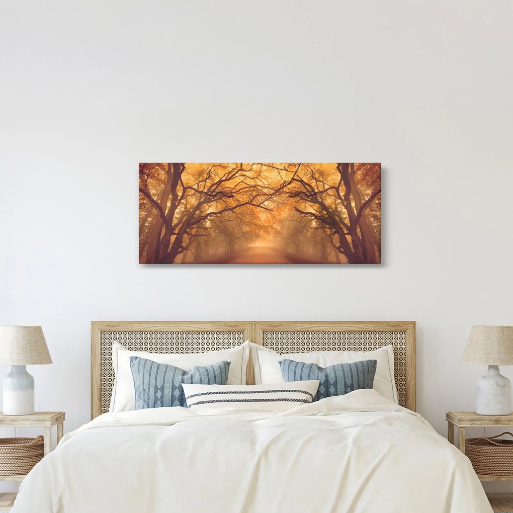 Obraz cesty v jesennej krajine (120x50 cm)