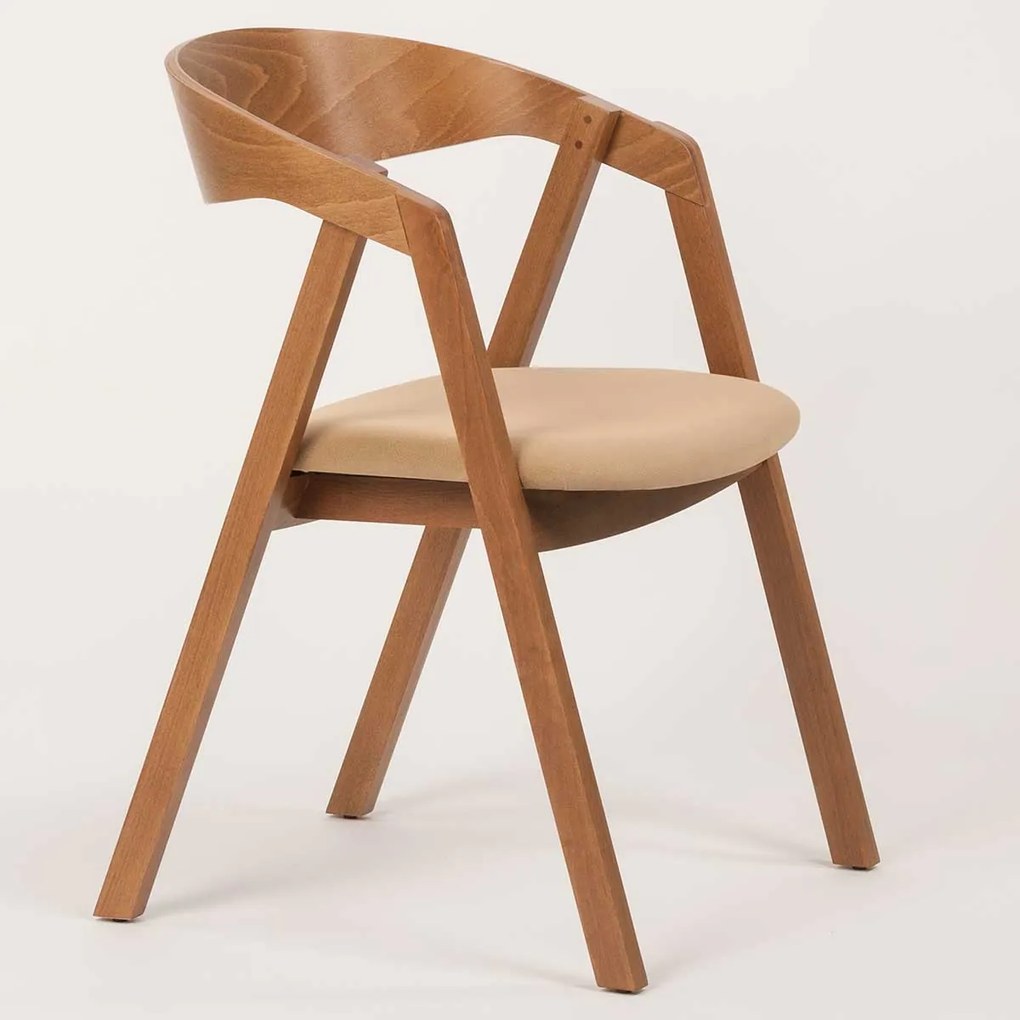 Stima stolička GURU buk s čalúneným sedákom Vyberte odtieň ->: Dub, Vyberte látku ->: LUX Terracotta 10