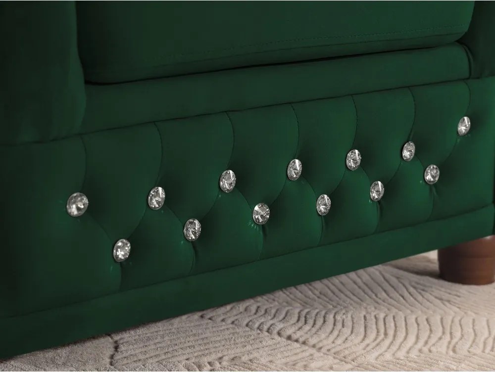 Zelená zamatová rozkladacia rohová pohovka (ľavý roh/do L) York Blik – Ropez