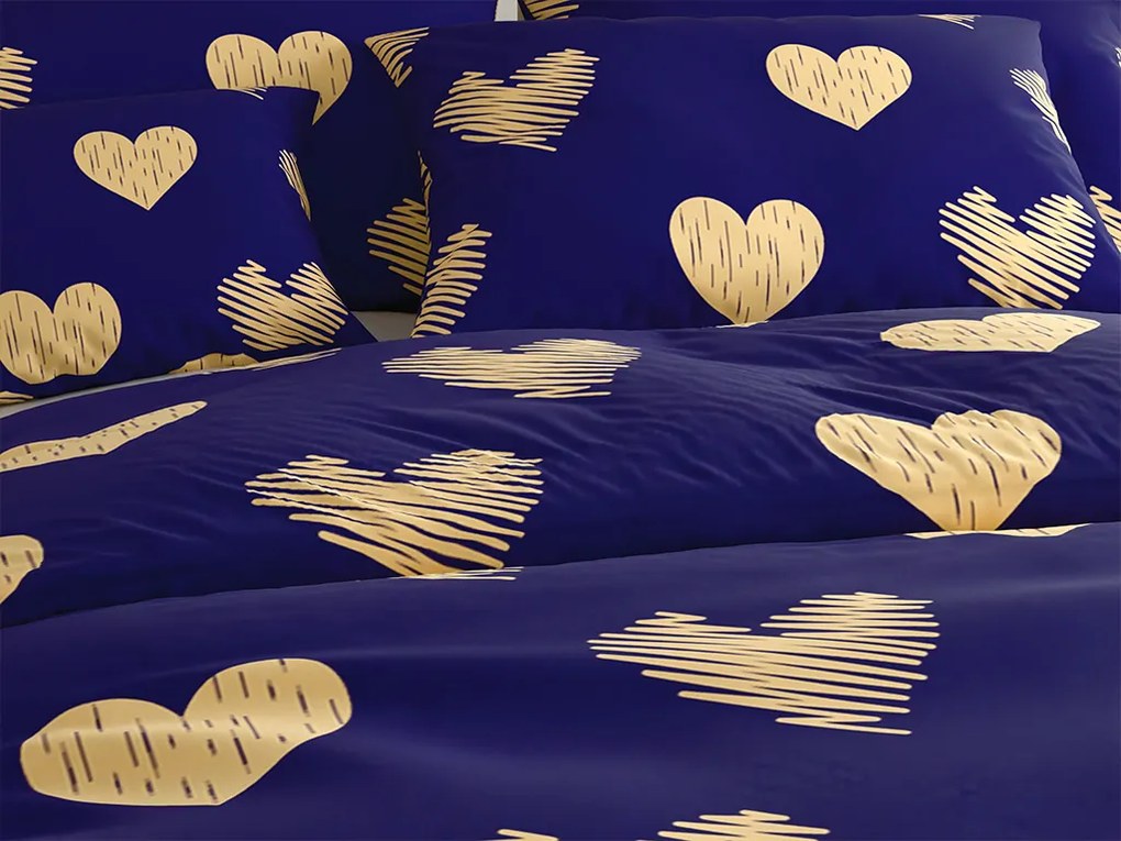 Obliečky z mikrovlákna GOLBINO tmavomodré Rozmer obliečky: 2 ks 70 x 90 cm | 200 x 220 cm