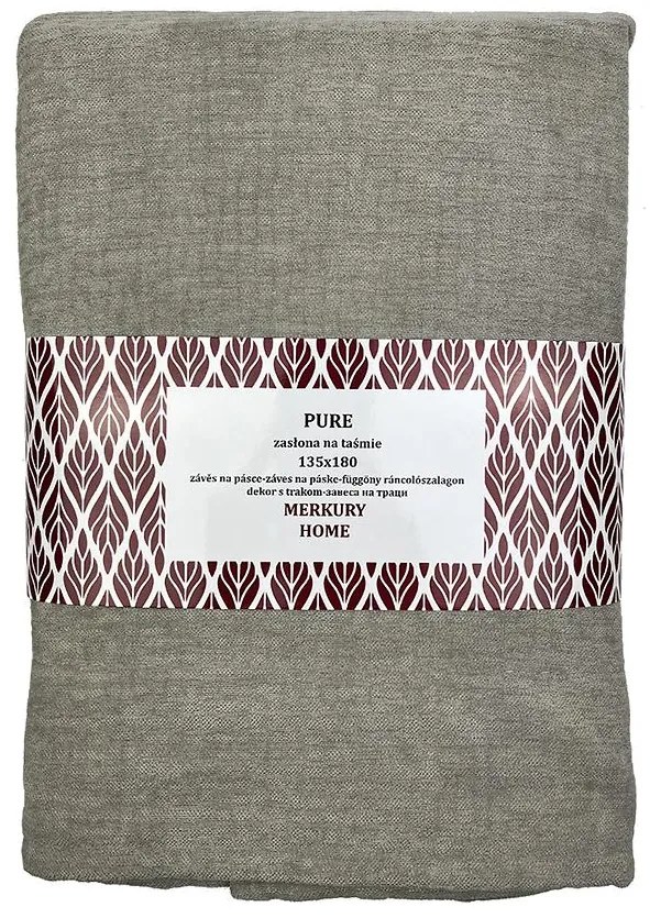Záves Pure na páske 135x180 šedá Merkury Home