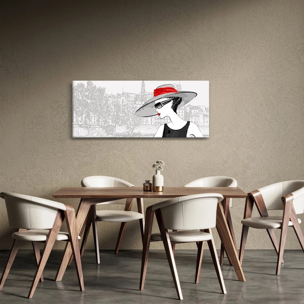 Obraz - Dáma v meste (120x50 cm)