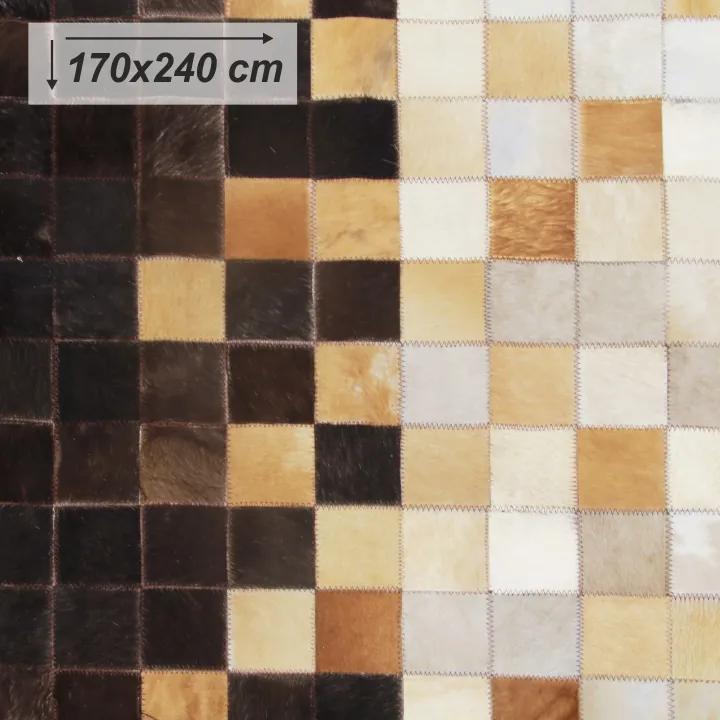 Kožený koberec Typ 7 170x240 cm - vzor patchwork