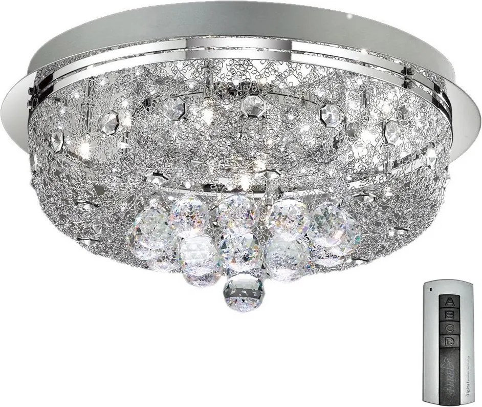 Auhilon LED Krištáľové stropné svietidlo s diaľkovým ovládačom JELLY 6xG4/20W/230V + LED AU0147