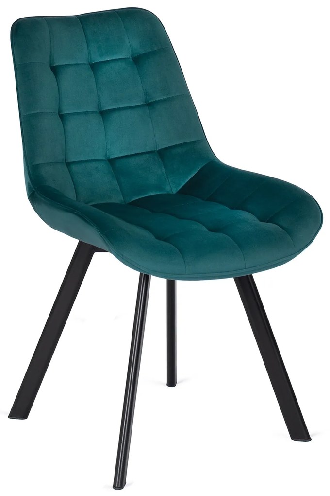 Jedálenská stolička RICK so zamatovým poťahom, tyrkysovo zelená