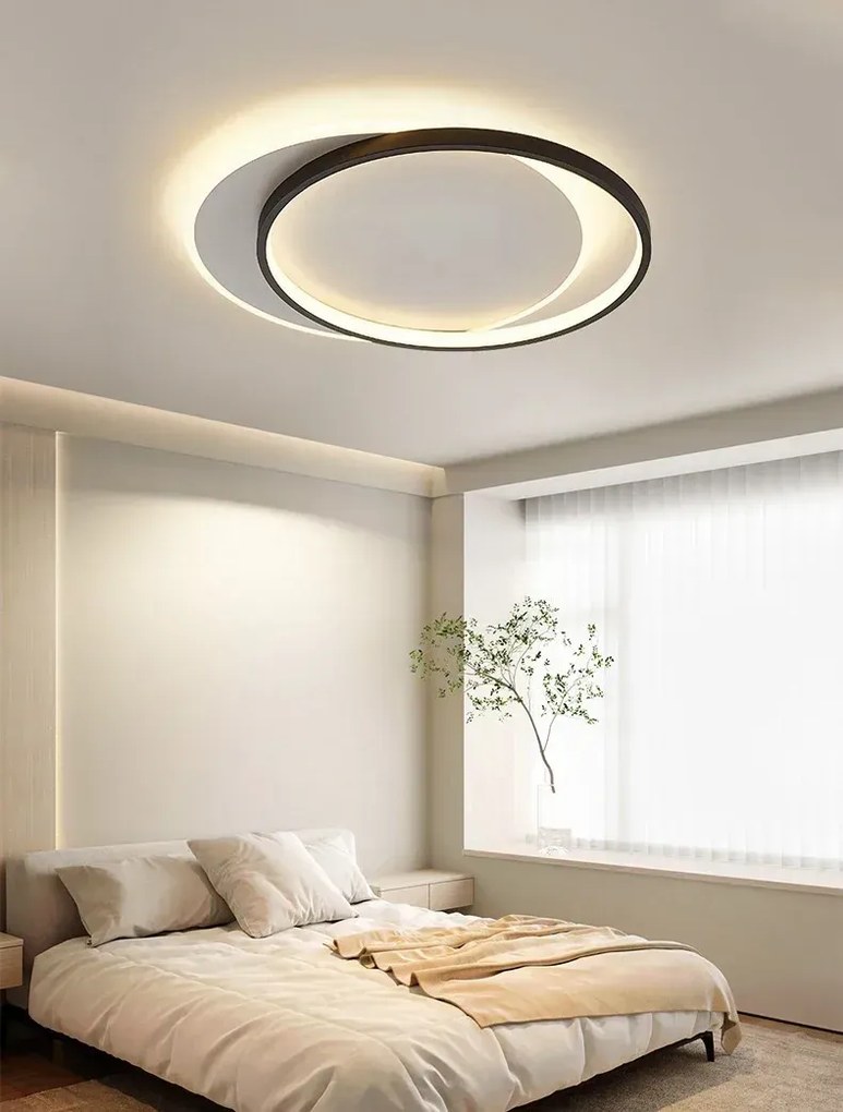 Toolight Toolight, LED stropné svietidlo 40cm, LHJ076-C, čierna-biela, OSW-50035