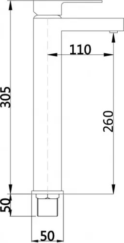 Mexen Cube, vysoká umývadlová batéria, čierna matná, 72910-70