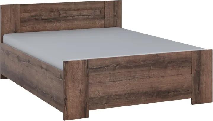 Manželská posteľ BONY + rošt, 160x200, dub monastery + penový matrac 14 cm
