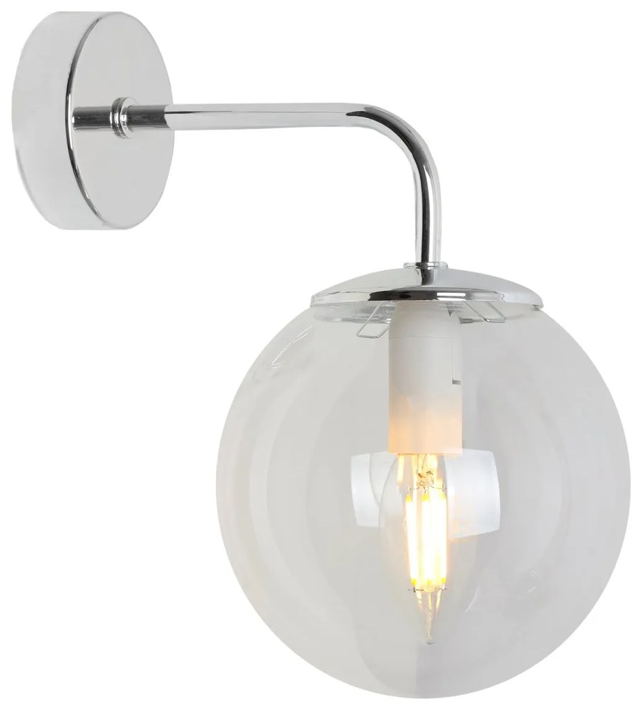 Nástenné svietidlo Paris 2, 1x číre sklenené tienidlo, CH