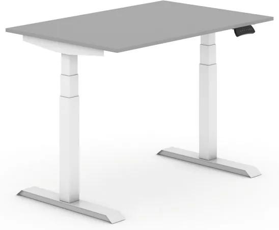 Výškovo nastaviteľný stôl, elektrický, 1600 x 800 mm, biely
