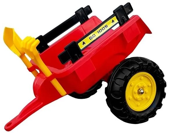 LEAN TOYS Veľký traktor Herman s prívesom a pedálmi 165 cm - červený