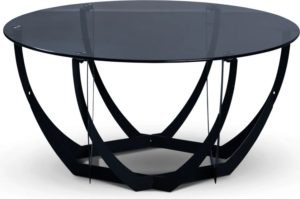 Konferenčný stolík Maya, 80 cm, čierny/sivé sklo