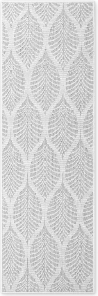 Behúň Duet Liora 106246 White/Gray - na von aj na doma, 80x250, šedá, chodba / predsieň, NORTHRUGS