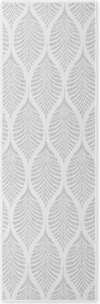 NORTHRUGS, Koberec behúň Duet Liora 106246 White/Gray - na von aj na doma, 80x250, šedá, chodba / predsieň