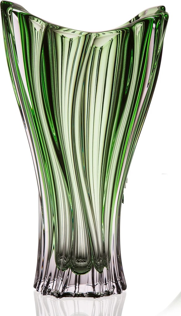 Aurum Crystal sklenená váza Plantica Zelená 32 cm