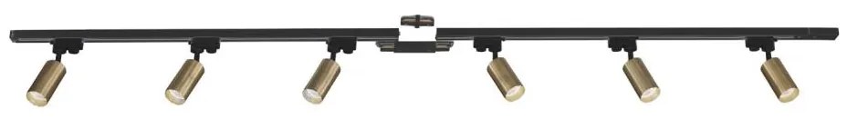 Zuma Line 3022 - Bodové svietidlo v liš. systéme TUBE 6xGU10/35W/230V čierna/zlatá