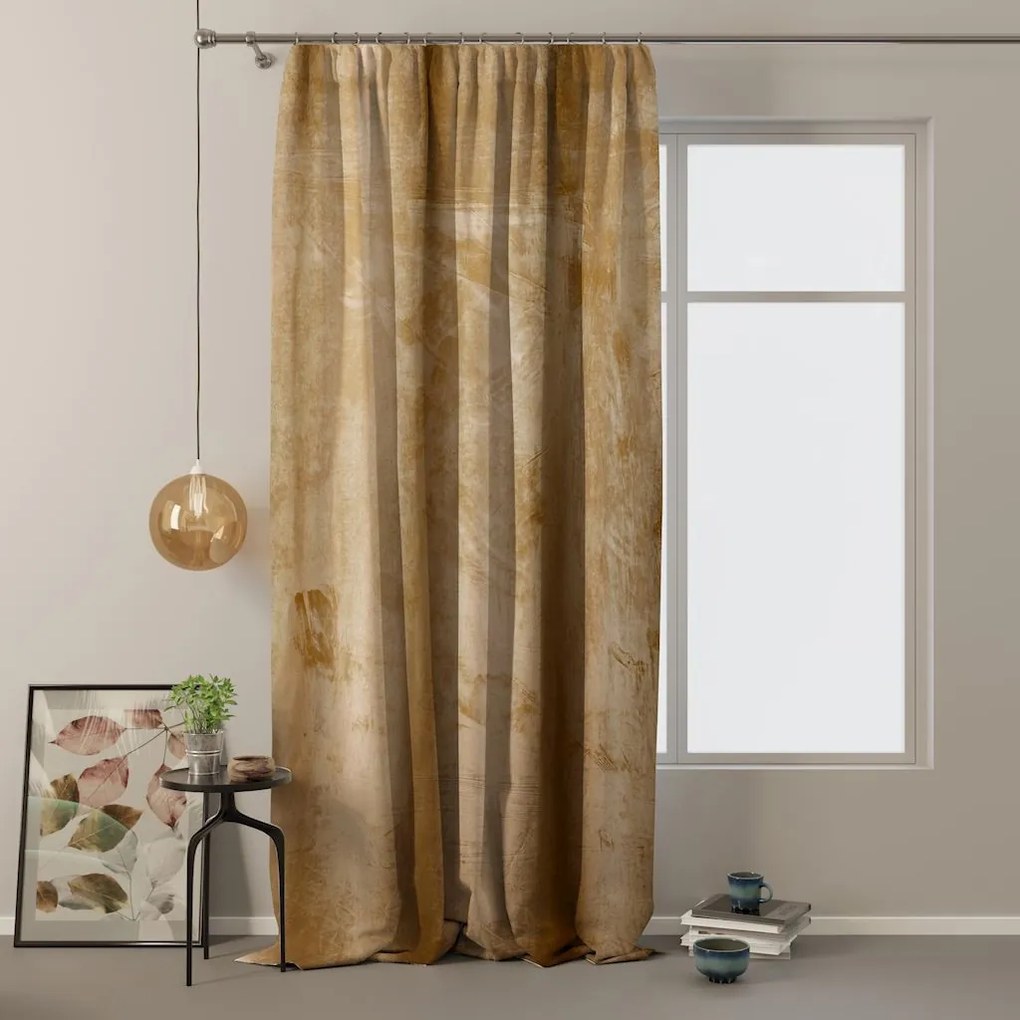 Záves AmeliaHome Velvet 140x270 cm horčicový, velikost 140x270