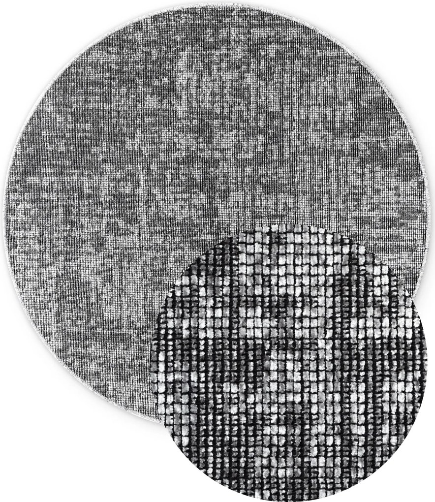 Kusový koberec Brilliance Prisma 106310 Silver Grey z kolekcie Elle kruh, 200x200 (priemer) kruh, šedá, obývacia izba, ELLE Decoration