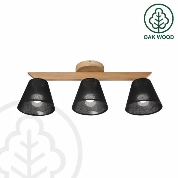 Brilagi - LED  Prisadený luster ANTHONY 3xE14/40W/230V dub/čierna