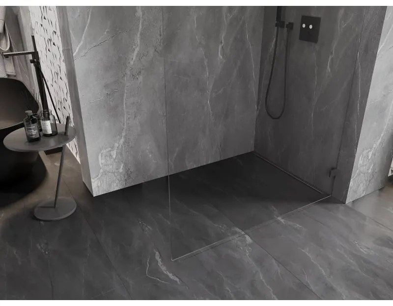 Mexen Lunar, sprchová stena pravá 60 x 200 cm, priehľadná 8 mm, grafitová, 830-060-000-95-00-P