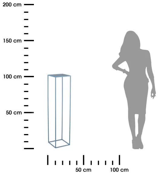 Stojan na kvety 100x24 cm modrá