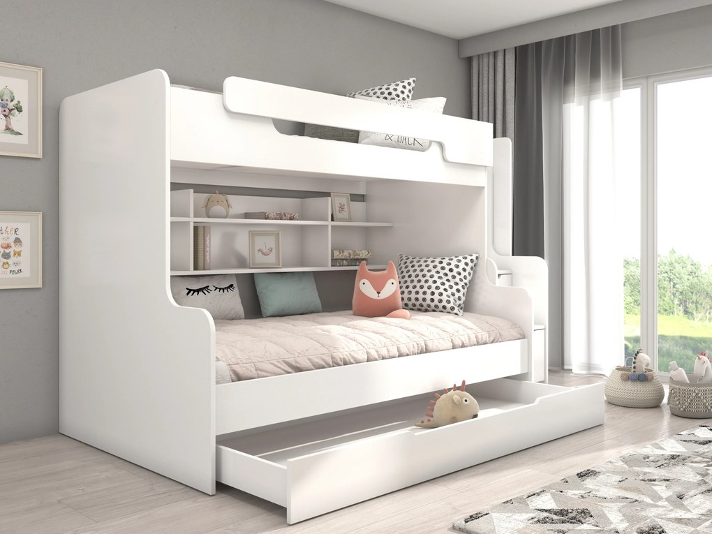 Poschodová detská posteľ 200x90 cm, 200x120 cm. Akcia -17%. Vlastná spoľahlivá doprava až k Vám domov. 1052338