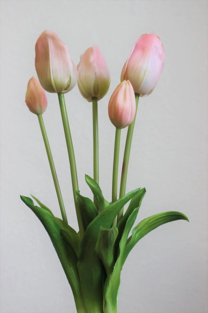 Ružová umelá kytica tulipánov 46cm