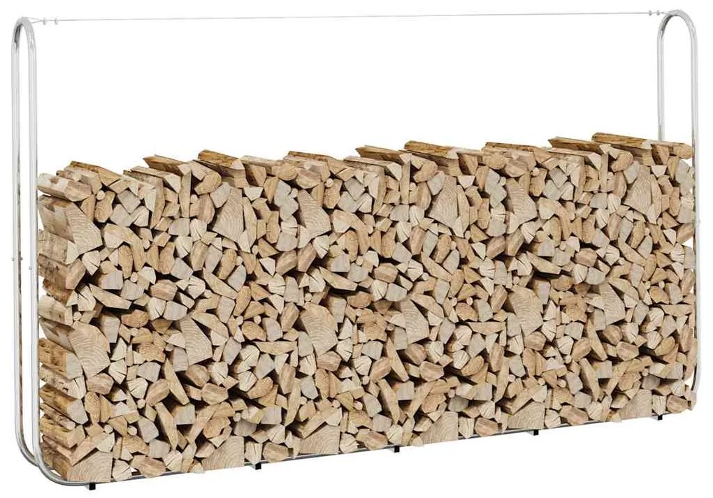 Regál na krbové drevo 250x25x150 cm, pozinkovaná oceľ 4100706