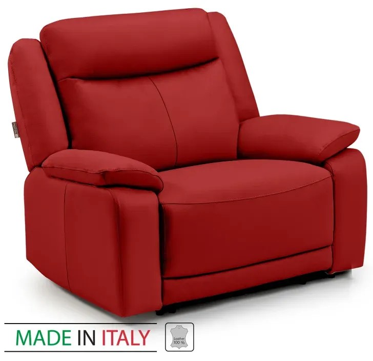 Kožené kreslo CONTINENTAL 1P, červená (rosso 304)