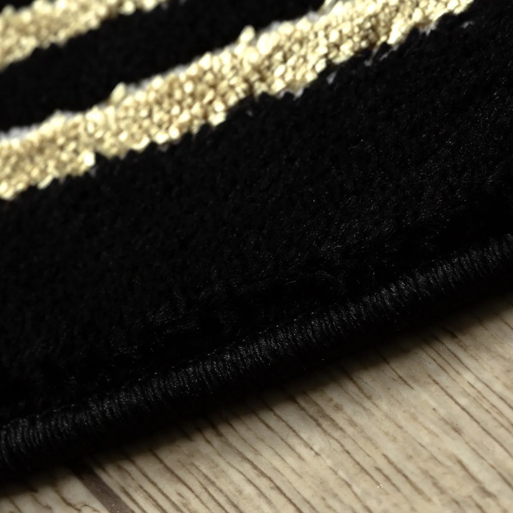 Dywany Łuszczów, Kusový koberec Allure 1968 black/gold kruh, 200x200 (priemer) kruh, čierna, kancelária