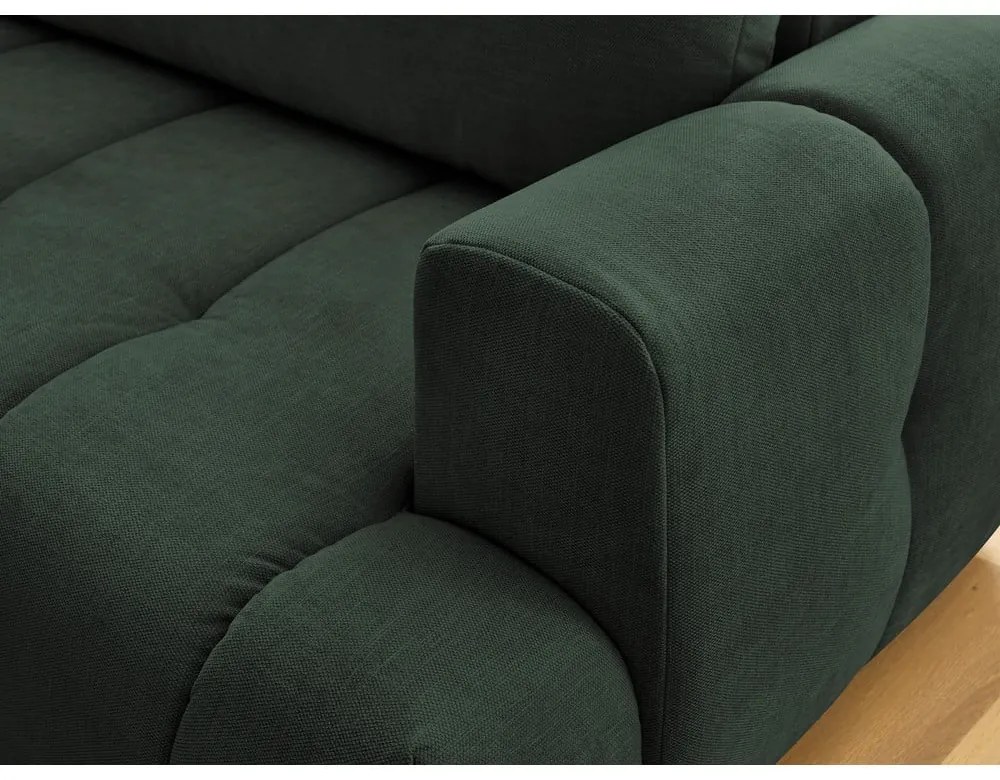 Zelená rozkladacia/s úložným priestorom rohová pohovka (ľavý roh/do L) Fuji – Bobochic Paris