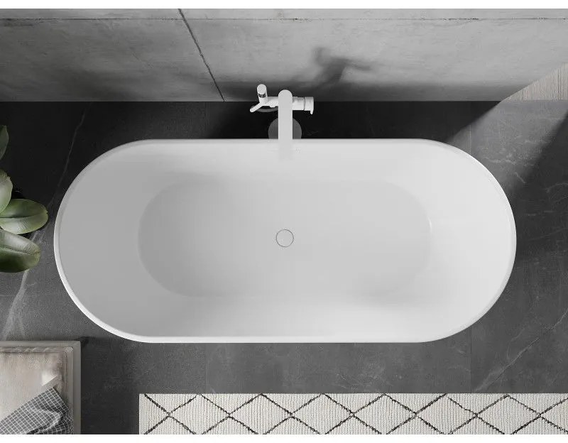 Mexen Flavia, voľne stojaca vaňa 170 x 75 cm, biela, biely prepad, 54031708000-20