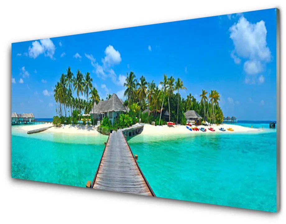 Obraz plexi Tropická pláž palmy 120x60 cm