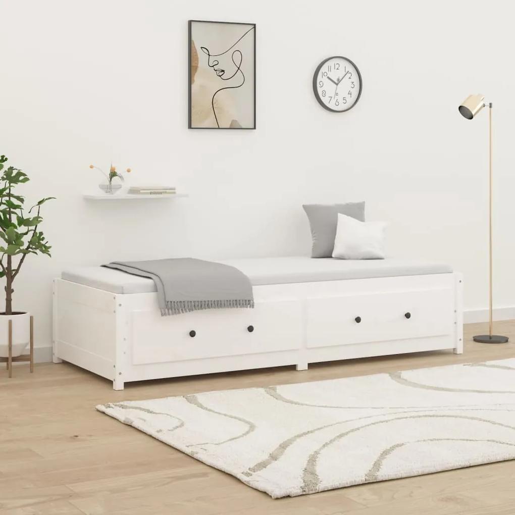 Denná posteľ biela 90x190 cm 3FT jednolôžko masívna borovica