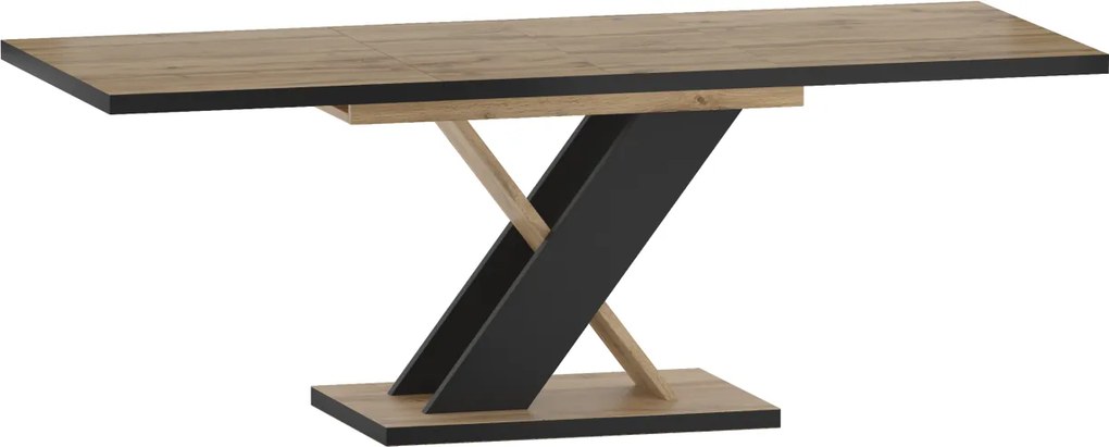 Dekorstudio Rozkladací jedálenský stôl  85x138/208 cm - dub wotan s čiernymi nohami