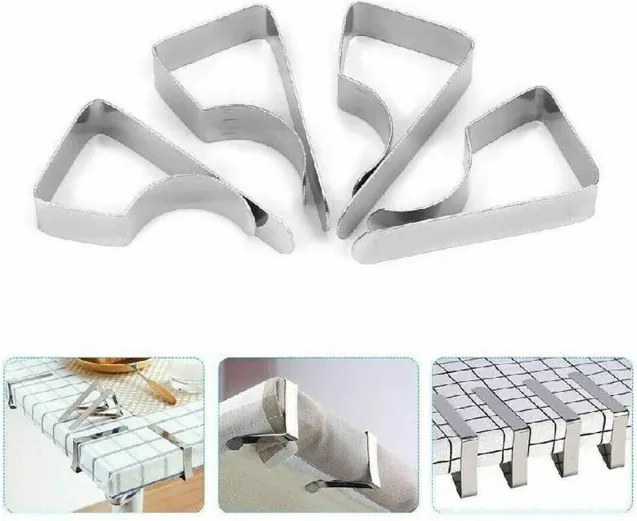 Kovové úchyty na obrus strieborné (8 ks)