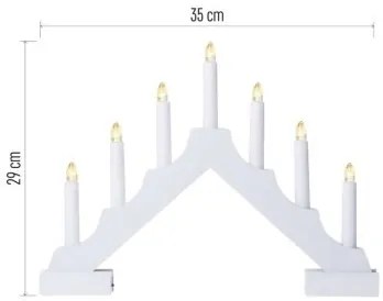 Dřevěný LED svícen Kija s časovačem 29 cm teplá bílá