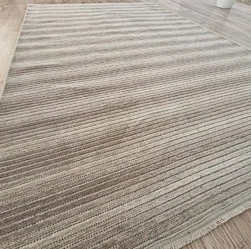 Pruhovaný koberec Saloon Beige – béžový, nízky vlas Rozmer: 80x300 cm
