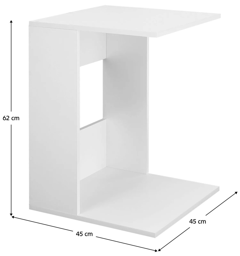 Kondela Príručný stolík, biele prevedenie, ZENOR
