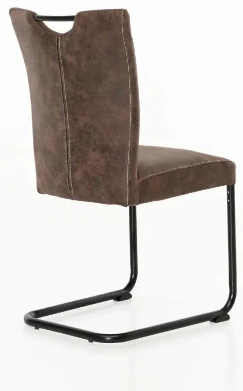 furniture-nabytek.cz - Sada 2 jídelních židlí Kenton s semišovým vzhledem, hnědá / černá