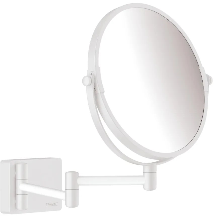 Hansgrohe AddStoris, kozmetické zrkadlo Ø188 mm, biela matná, HAN-41791700