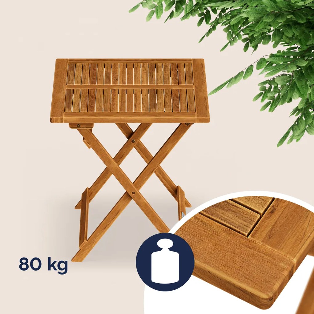 Drevený odkladací stolík ALEK, 70x70x73cm, hnedá Casaria