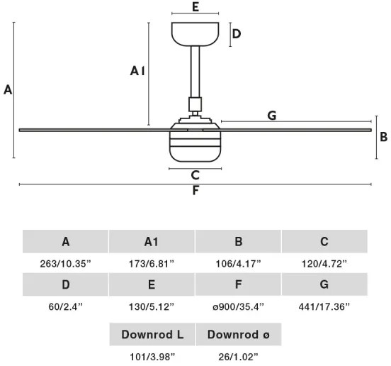 FARO 33820WT-1TW - LED Stm. vent. MINI PUNT S LED/10W/230V biela pr. 90 cm WT+DO