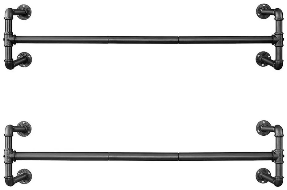 Sada 2 ks nástenných vešiakov na ramienka LINEA, čierna