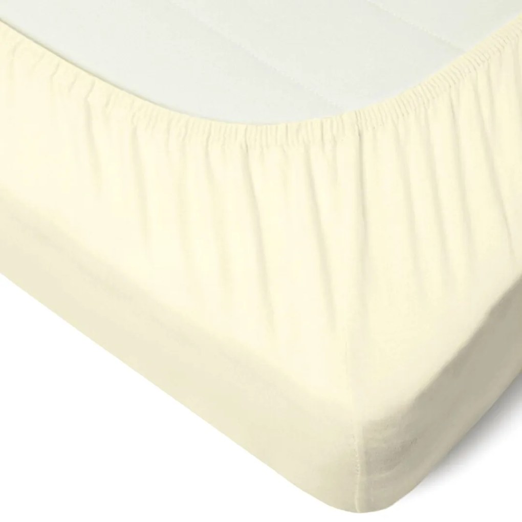 Posteľná plachta jersey krémová TiaHome - 140x200cm