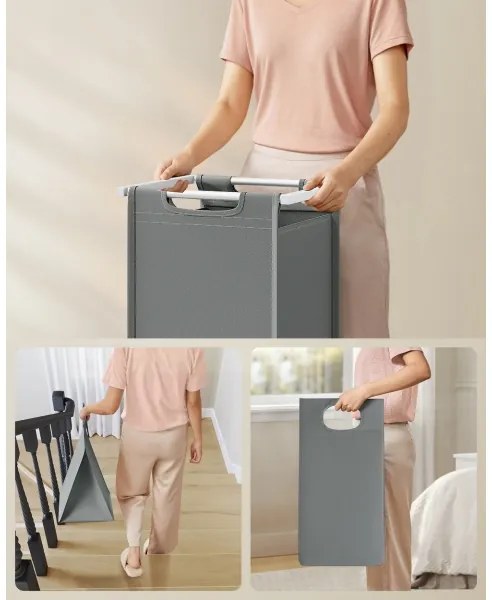 Kôš na bielizeň REX biela/sivá