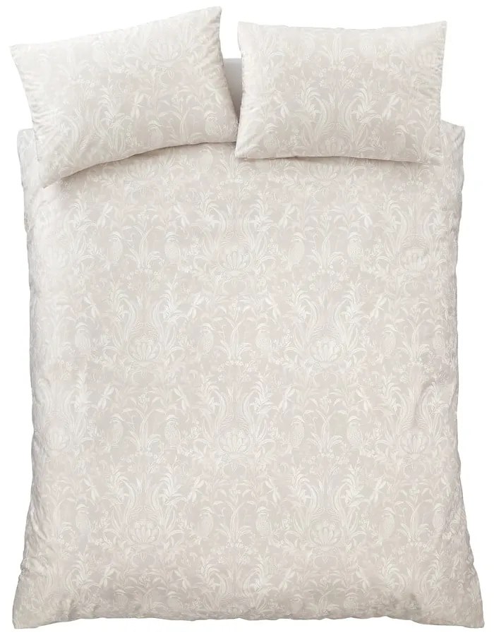 Béžové zamatové obliečky na dvojlôžko 200x200 cm Bridgerton Regal Birds – Catherine Lansfield