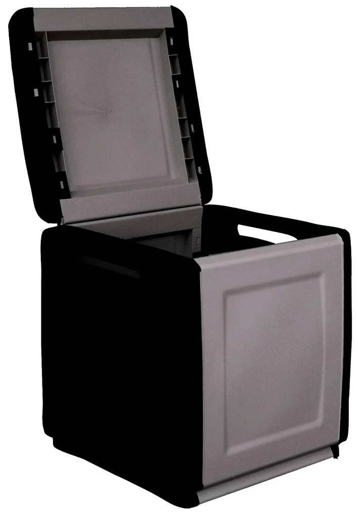 ARTPLAST Plastový úložný box Linea Cube 1dílná - šedočierny